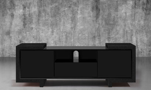 75" Black Lacquer Ebony Oak Media Console FT75FAEB