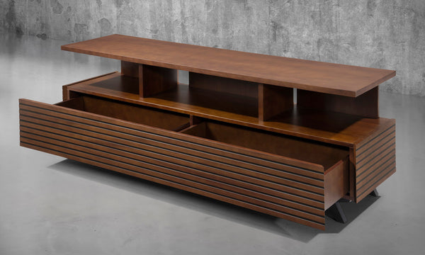 TANGO-75" CONTEMPORARY MEDIA CONSOLE IN A RICH COGNAC FINISH OVER BRAZILIAN CHERRY