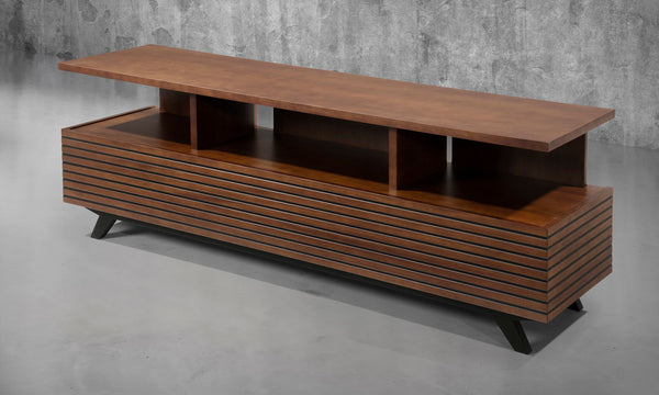 TANGO-75" CONTEMPORARY MEDIA CONSOLE IN A RICH COGNAC FINISH OVER BRAZILIAN CHERRY