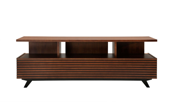 TANGO-75" CONTEMPORARY MEDIA CONSOLE IN A RICH COGNAC FINISH OVER BRAZILIAN CHERRY