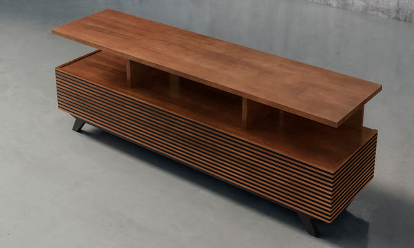 TANGO-75" CONTEMPORARY MEDIA CONSOLE IN A RICH COGNAC FINISH OVER BRAZILIAN CHERRY