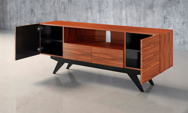 MAXWELL-78" EXOTIC MEDIA CONSOLE IN SOUTH AMERICAN IRON WOOD