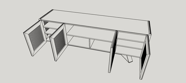 DANIELLE 86 " EBONY MEDIA CONSOLE/BUFFET