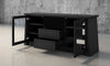 70" Ebony Cherry Wood Media Console Formoso Doors Open