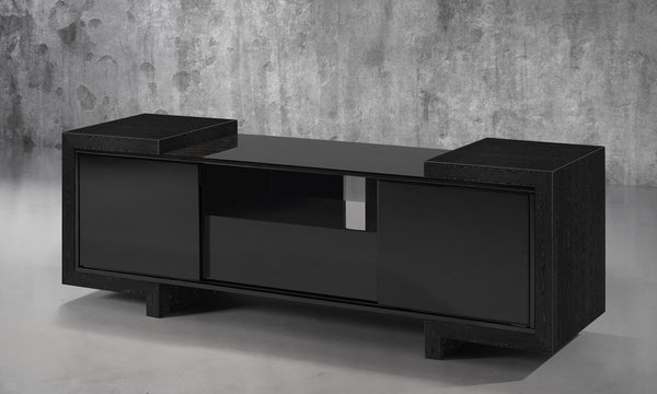 75" Black Lacquer Ebony Oak Media Console FT75FAEB