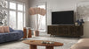 SOPHIA -75" MID-CENTURY MODERN SOLID PINE TVCONSOLE/SIDEBOARD WITH SLATTED DOORS IN A WALNUT FINISH