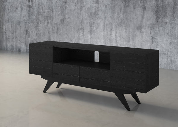 MAXWELL-78" EBONY MEDIA CONSOLE IN AMERICAN RED OAK