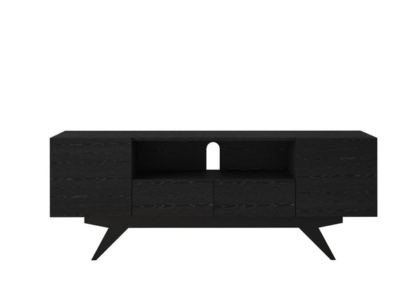 MAXWELL-78" EBONY MEDIA CONSOLE IN AMERICAN RED OAK