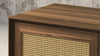 MADELINA -75" MID-CENTURY MODERN SOLID PINE TVCONSOLE/SIDEBOARD WITH CANE DOORS IN A WALNUT FINISH