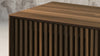 SOPHIA -75" MID-CENTURY MODERN SOLID PINE TVCONSOLE/SIDEBOARD WITH SLATTED DOORS IN A WALNUT FINISH