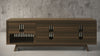 SOPHIA -75" MID-CENTURY MODERN SOLID PINE TVCONSOLE/SIDEBOARD WITH SLATTED DOORS IN A WALNUT FINISH
