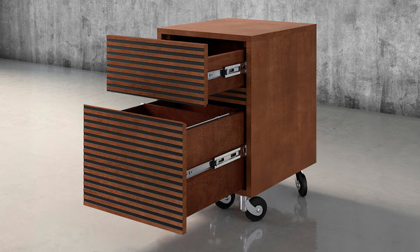 Two Drawer Mid-Century Modern Rolling File Cabinet TANGO-PD