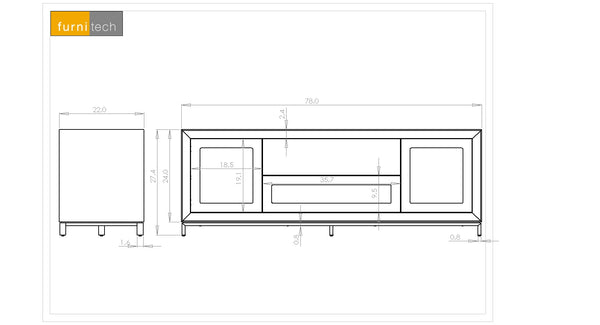 78" Ebony Oak TV/Media Console - Model FT78CGEB