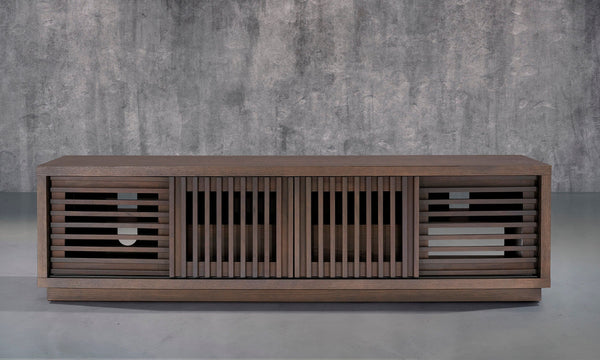 OLIVER-82" MEDIA CONSOLE IN A STUNNING COASTAL GREY FINISH