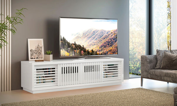 82" White Lacquer Media Console FT82WSLW