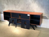 78" Stunning Mid-Century Modern Iron Wood Media Console FT78PF