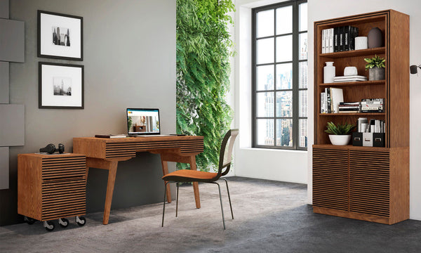 48" MID-CENTURY MODERN HONEY OAK WRITING DESK - TANGO-DK48HO