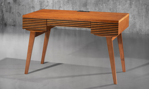 48" MID-CENTURY MODERN HONEY OAK WRITING DESK - TANGO-DK48HO