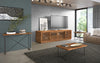 X COFFEE TABLE- HONEY OAK WITH GRAPHITE TUBULAR STEEL BASE